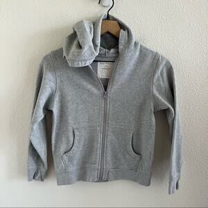 Hanna Andersson Gray Front Zip Hooded Sweatshirt Girls 130 / 8